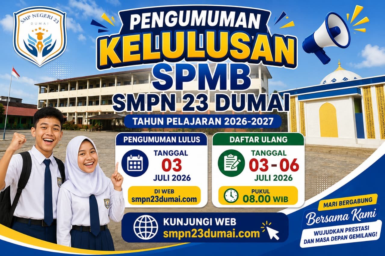 Resmi! Ini Persyaratan dan Ketentuan Berkas Daftar Ulang SPMB SMP Negeri 23 Dumai T.P 2026/2027